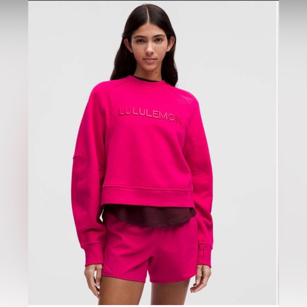 LULULEMON Scuba Oversized *Wordmark Pullover Sweatshirt Sweater Passionate XS/S